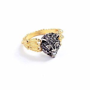 Black Fashion Alloy Animal Gemstone Ring